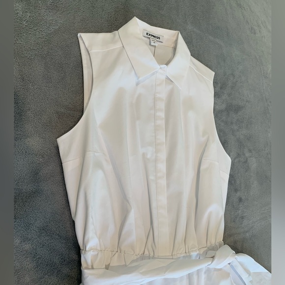 Express White Portofino Ruffle Dress - Picture 2 of 5